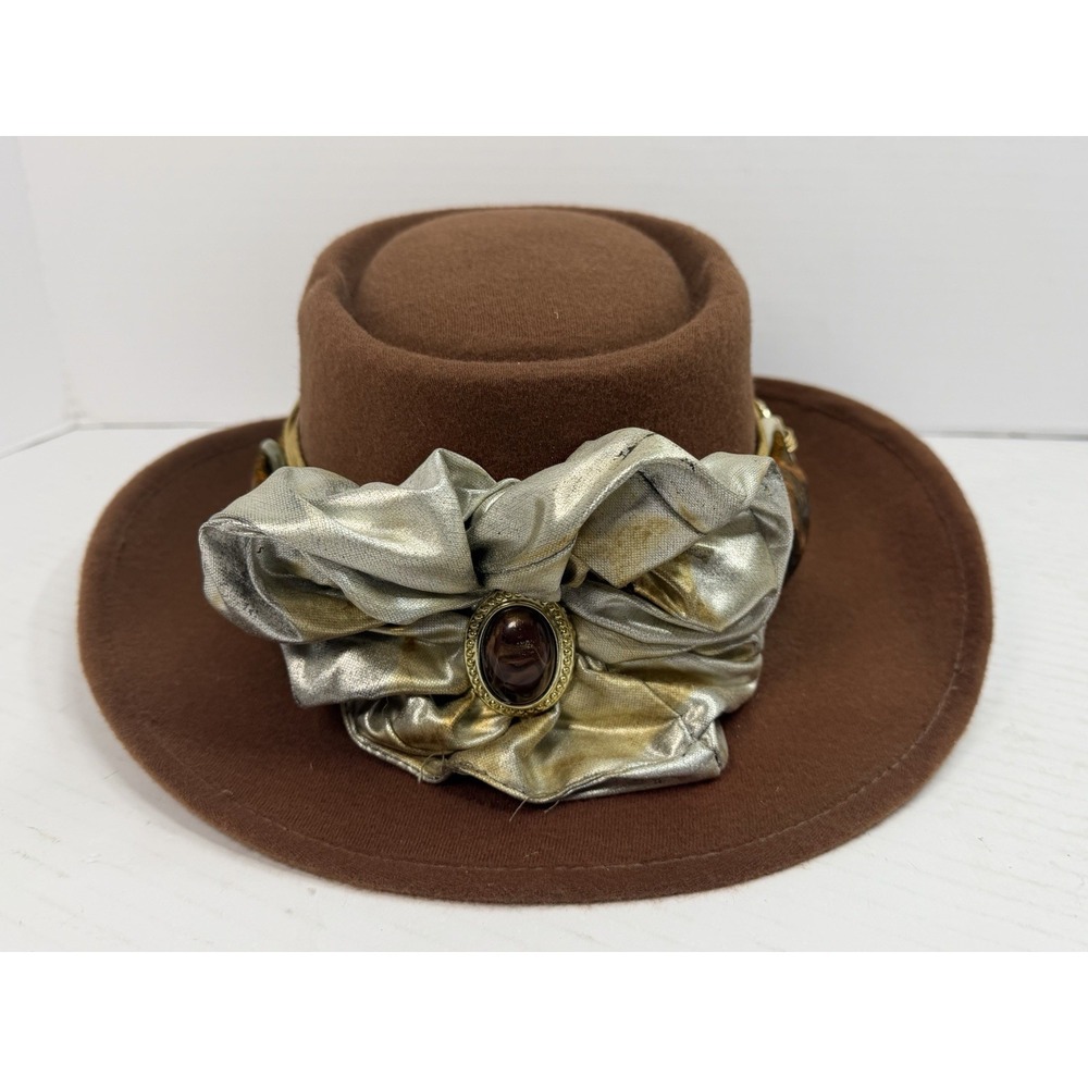 Vintage Arlop Hats Brown Western Cowboy Hat Size 58 Mexico Bow Brooch